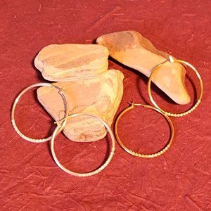 Avon Hoop Earrings W/Rhinestones